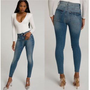 Good American Good Legs Crop Raw Hem Jeans Sz 4/27